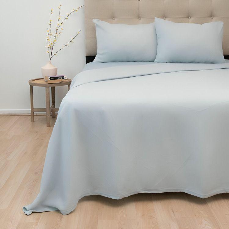 Sábanas Polar Lisa Composé 2 Plazas / Bicolor Celeste– Doral-1