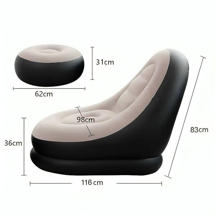Sofá Tumbona Inflable Puff Inflable Reposa Pies + Inflador-3