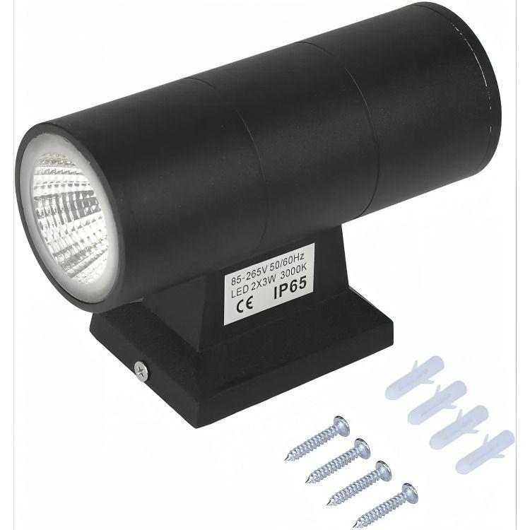 Aplique Lampara Muro Led Luz Doble Cilindro Exterior-3