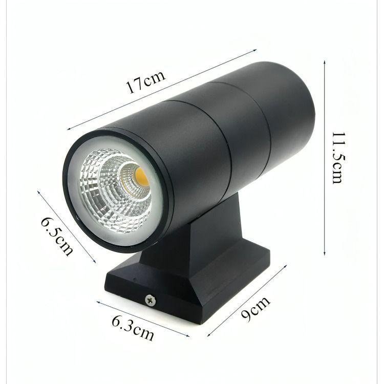 Aplique Lampara Muro Led Luz Doble Cilindro Exterior-4