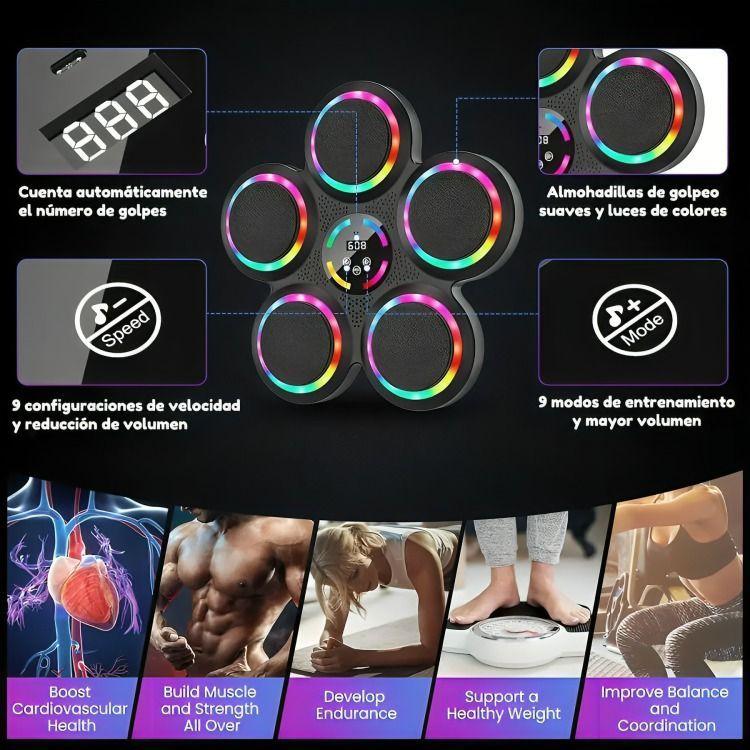 Máquina Boxeo Musical Entrenamiento Soporte Boxeo Bluetooth-4