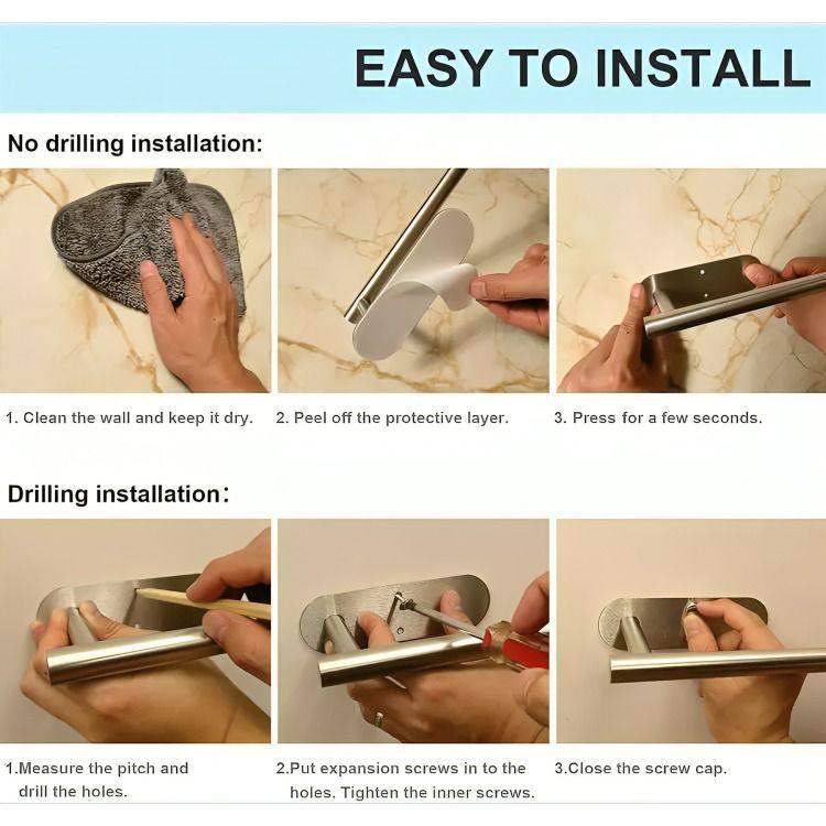 Portarollos Toalla De Papel Nova De Acero Inox Autoadhesivo-3