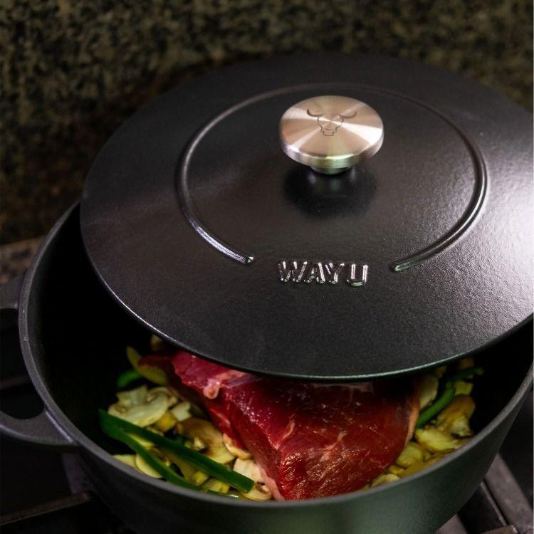 OLLA ENAMEL 28CM IRON CAST WAYU-3