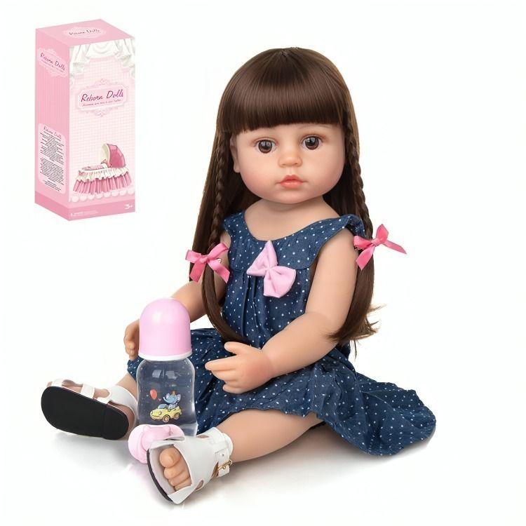 Muñeca realista pelo negro 55cm-2