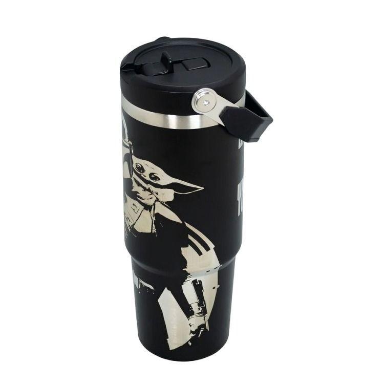 Botella Insulada Con Mango 850ml Black Star Wars 1 Mandalorian-2