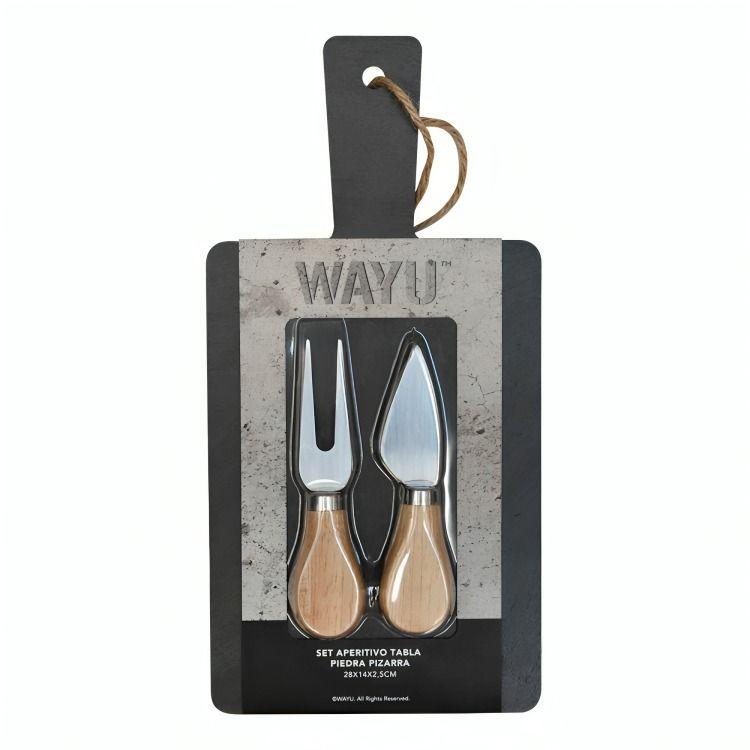 SET APERITIVO TABLA PIEDRA PIZARRA WAYU-2