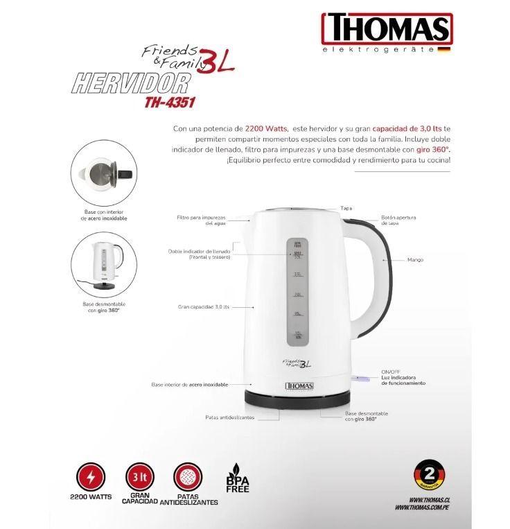 Hervidor Family & Friends 3 litros TH-4351 Thomas-2