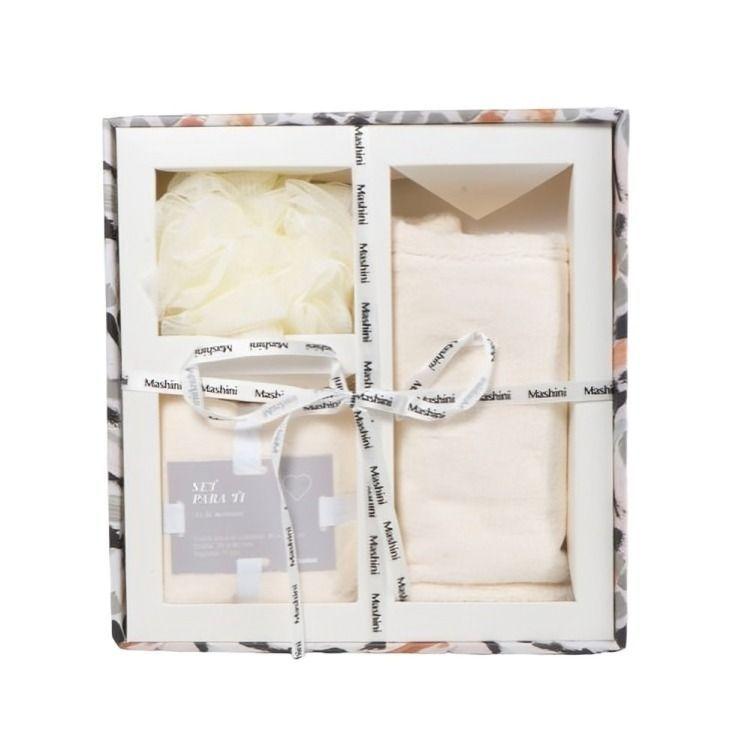 Set de Regalo 2 Toallas + Esponja Vainilla-0
