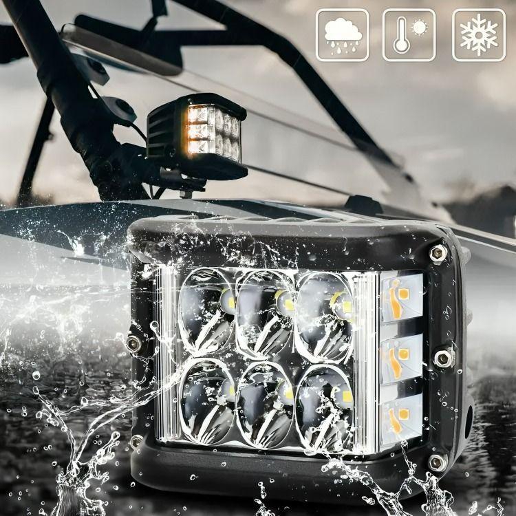 Pack X2 Auto Spot Bicolor 36w 4x4 Estrobo Blanco + Amarillo-2