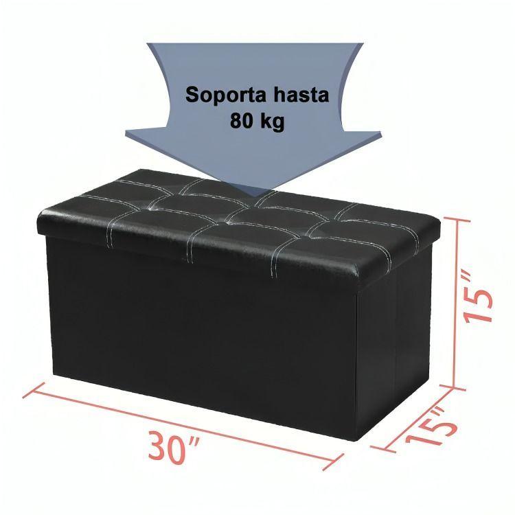 Banqueta Baul Puff Baul Organizador Puff Sillon Tamaño76x38cm-4