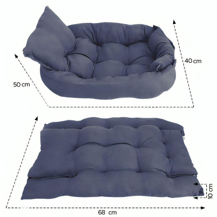 Cama para mascotas 68x50x40 Azul-3