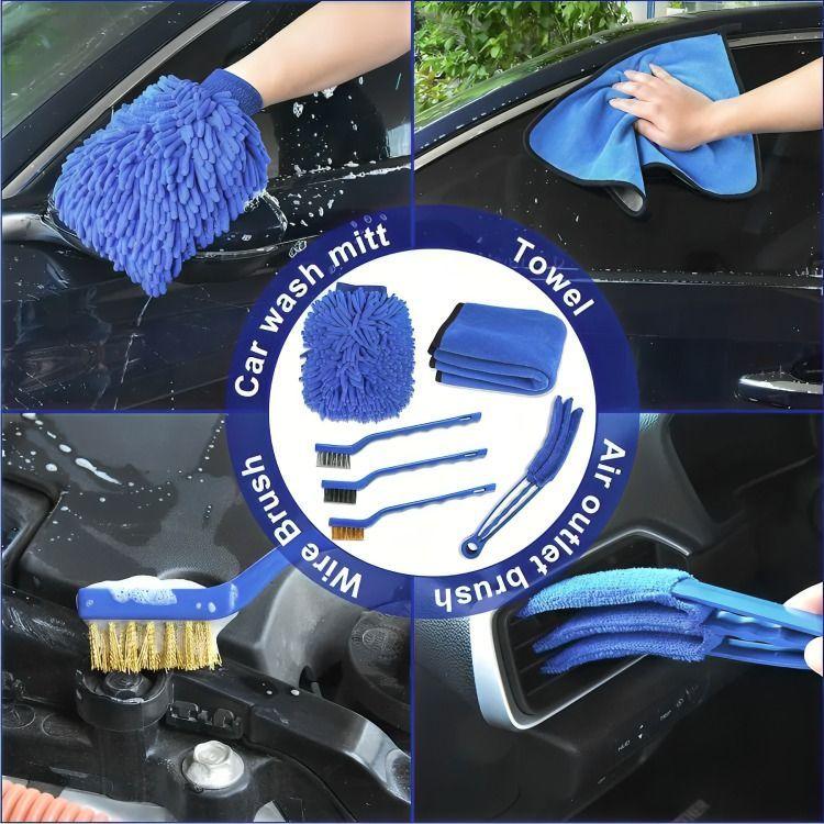 Juego 21 Pzas De Cepillos De Lavado De Autos Pulir Limpieza-4