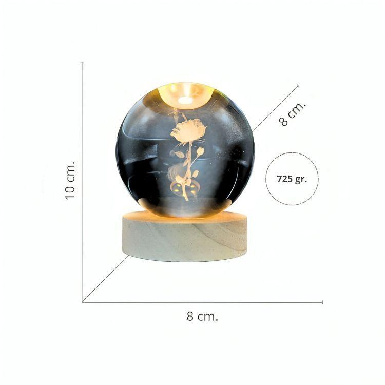 Lampara Bola De Cristal LED Rosa-3