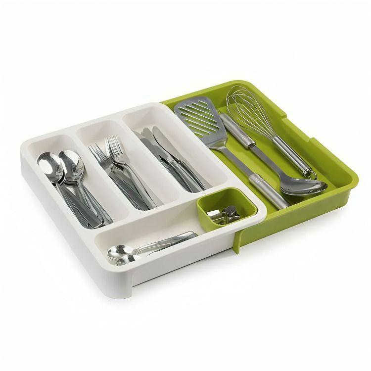 Organizador De Cubiertos Extensible Ajustable Cajones-0