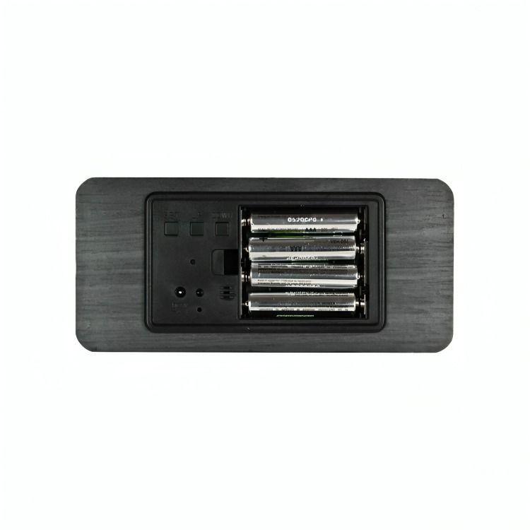 Reloj Digital LED Tipo Madera Zen Negro-1