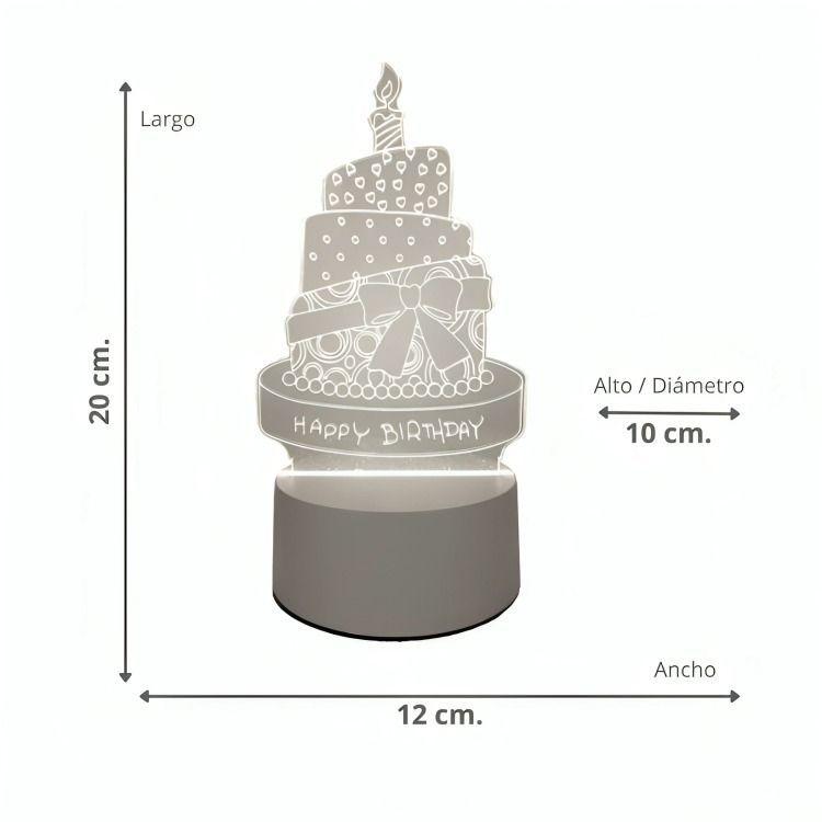 Lámpara LED De Mesa 3D USB Luz Torta de Cumpleaños-2