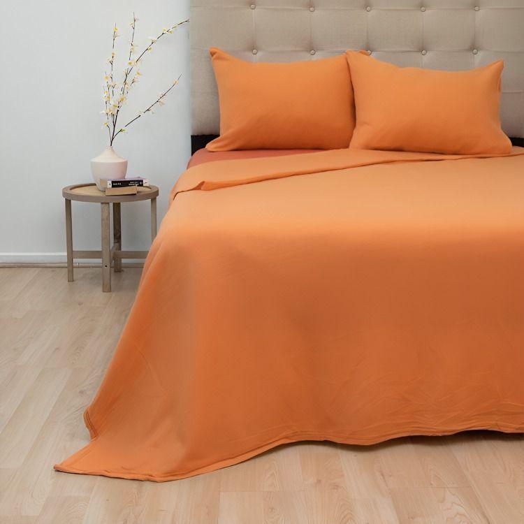 Sábanas Polar Lisa Composé 2 Plazas / Bicolor Terracota – Doral-1