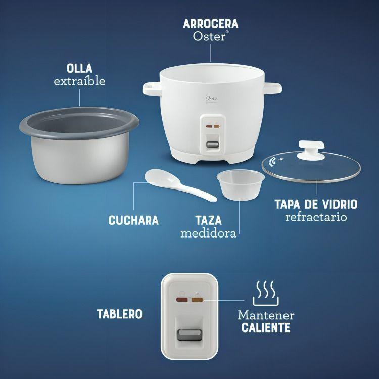 Arrocera Oster de 7 Tazas, con DiamondForce, CKSTRCB7DFWHT-3