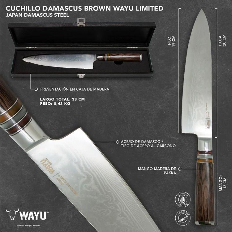 CUCHILLO DAMASCUS BROWN PAKKA WAYU LIMITED-3