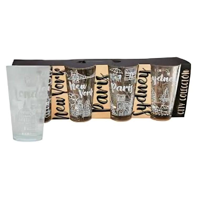 Set De 4 Vasos de vidrio de capacidad 475cc-1
