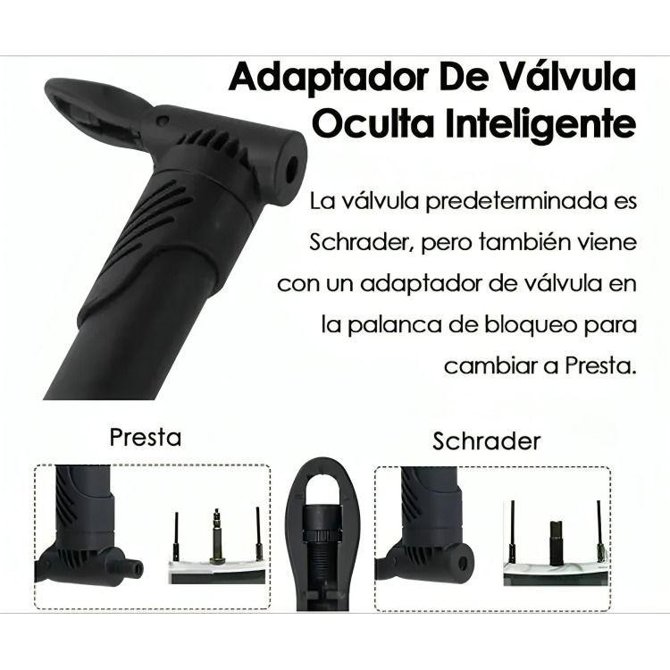 Set Bombín Inflador Manual Para Bicicleta 120 Psi-4