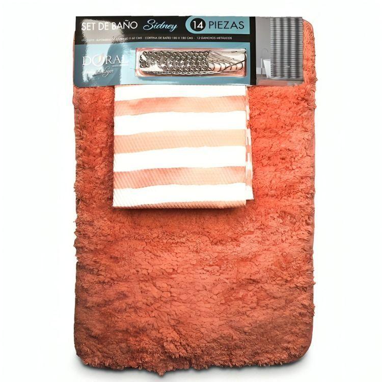 Set de Baño 14 Piezas Luxury / Rombos Rojo Blanco – Doral-2