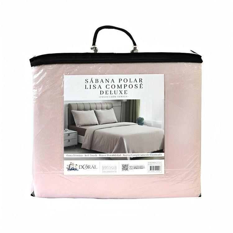 Sábanas Polar Lisa Composé 2 Plazas / Bicolor Rosa – Doral-0