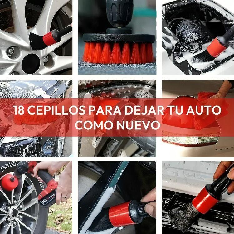 Kit 18 Piezas Limpieza De Auto Interior Y Exterior-3
