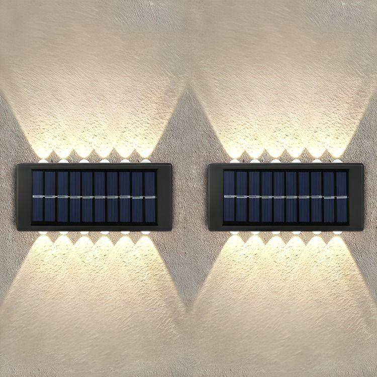 Pack X 2 Lampara Solar 12 Led Exterior Aplique De Muro-2