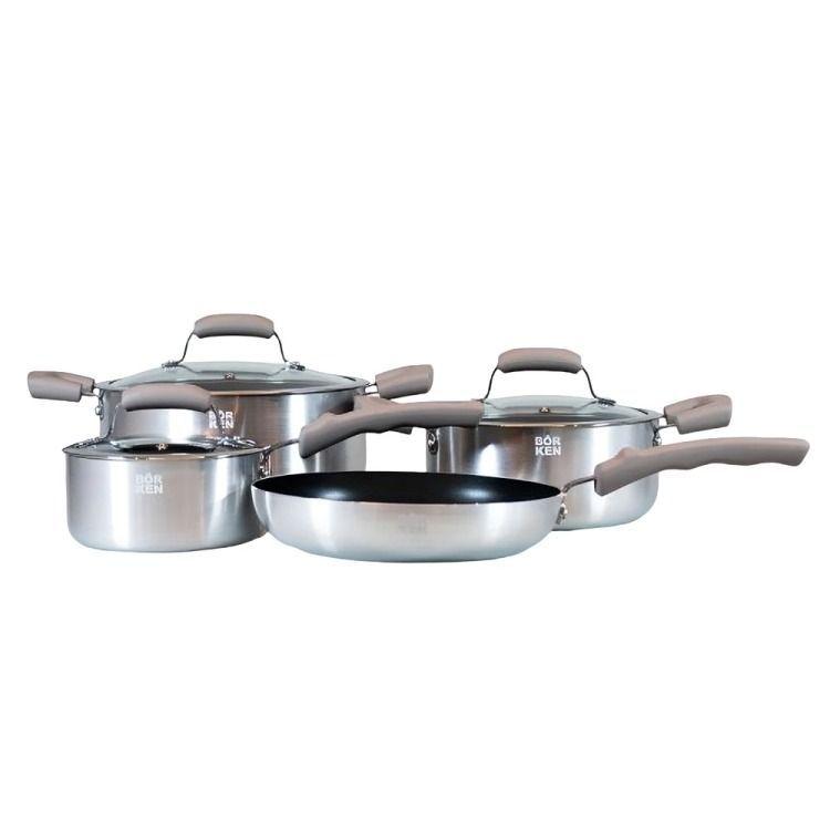 Bateria De Cocina 7 Piezas Galaxy Mocha Borken-0