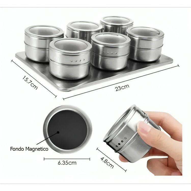 Organizador Condimentos Cocina 6 Piezas Frascos Especieros-3