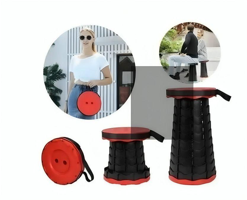 Taburete plegable Silla retractil ROJO-2