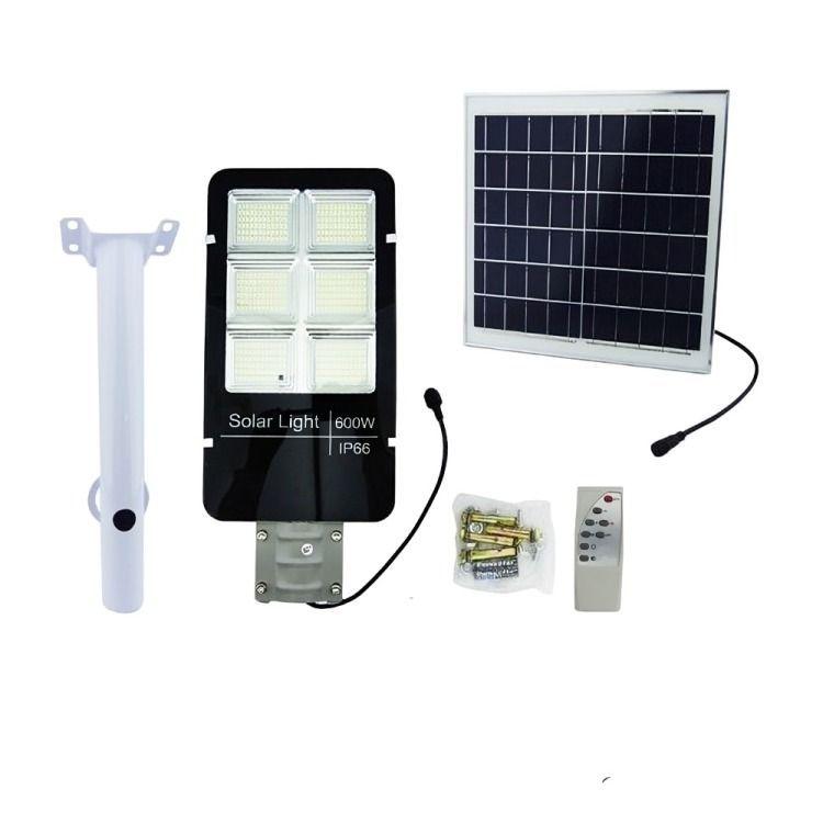 FOCO CON BRAZO SOLAR 600W METAL 394 LED 6 PLACAS CON CONTROL 21X49CM -2