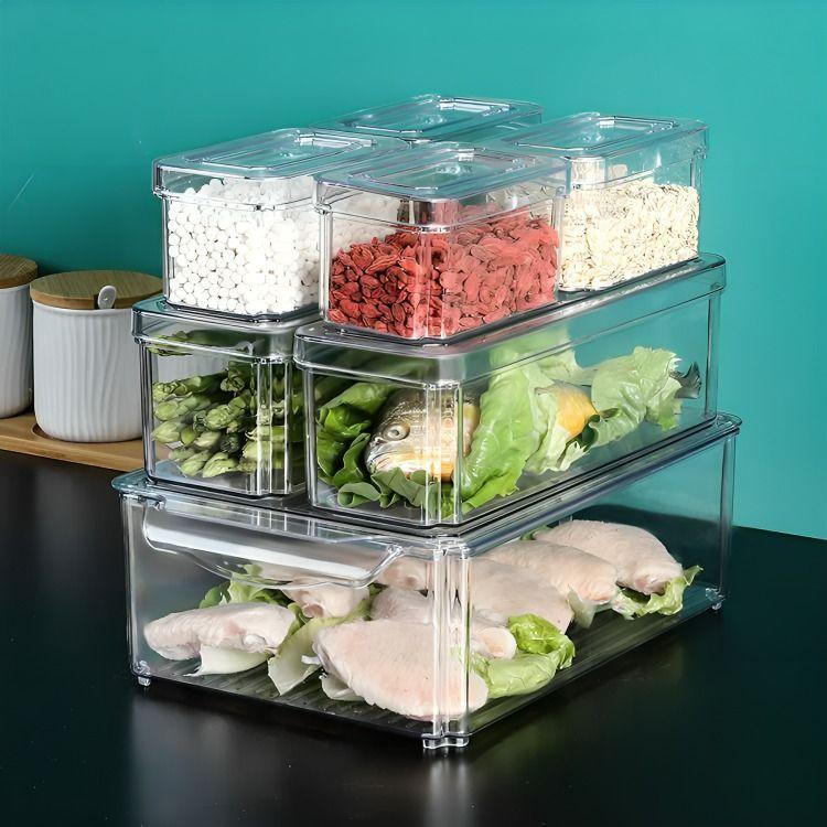 Organizador Refrigerador Cocina Set 7 Contenedores Con Tapa-5