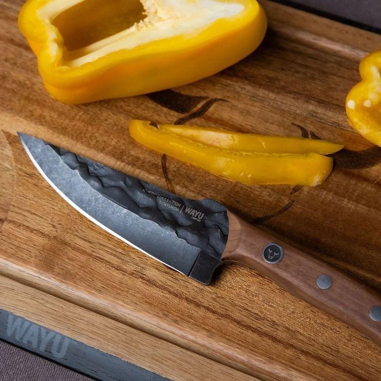 CUCHILLO PAIRING CON FUNDA RUSTIC COLECCTION WAYU-2