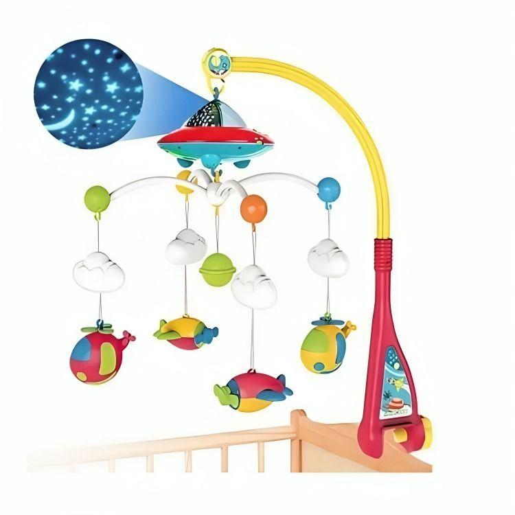 Movil Musical Con Control Y Luz De Proyección Para Bebe-2