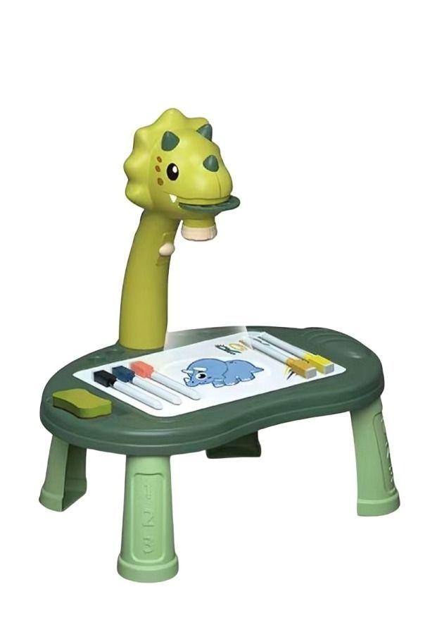 Mesa Musical De Dibujo Rosada De Dinosaurio Con Proyector-0