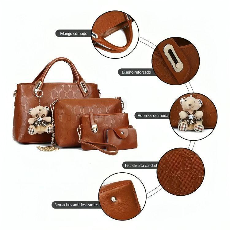 Set 4 Bolsas Mujer Moda Dama Crossbody -3