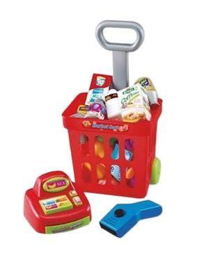 Set De Caja Registradora Y Carro De Supermercado Grande-1