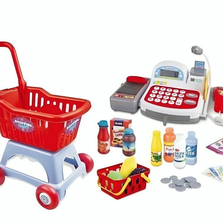 Set De Caja Registradora Y Carro De Supermercado Grande-2