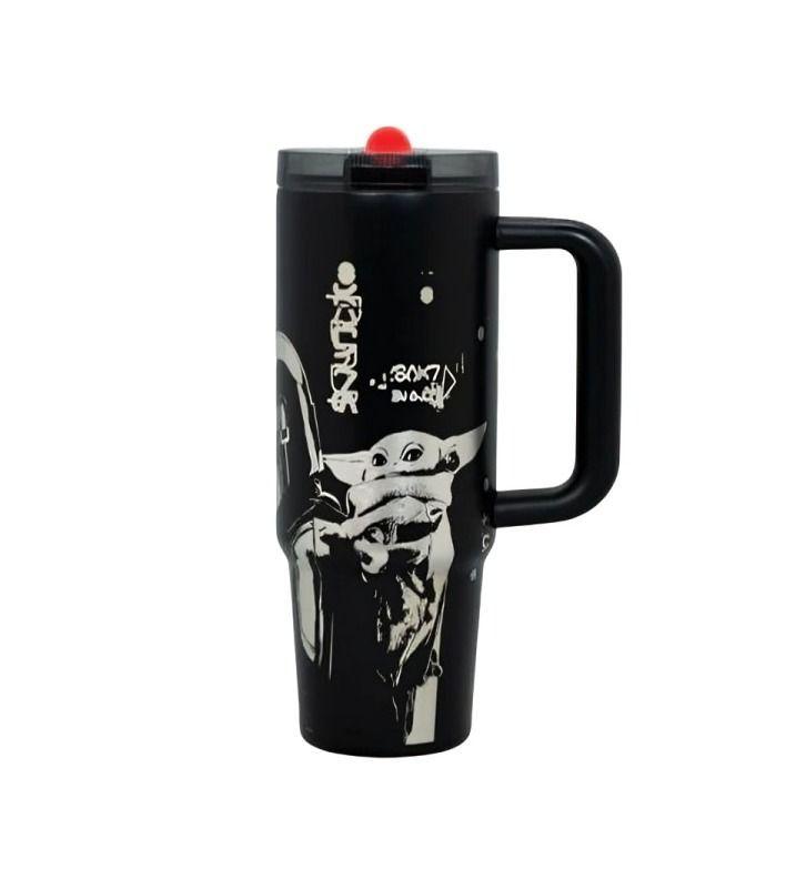 Mug Termico 30 Oz Black Star Wars Mandalorian Yoda-3