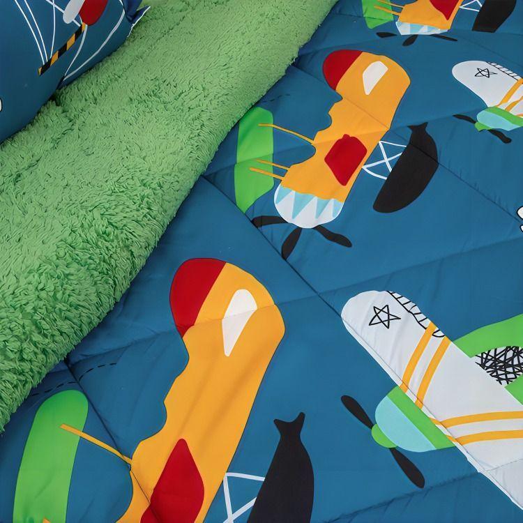 Plumón Estampado Deluxe Sherpa Kids 1,5 Plazas / Avionetas – Doral  -3
