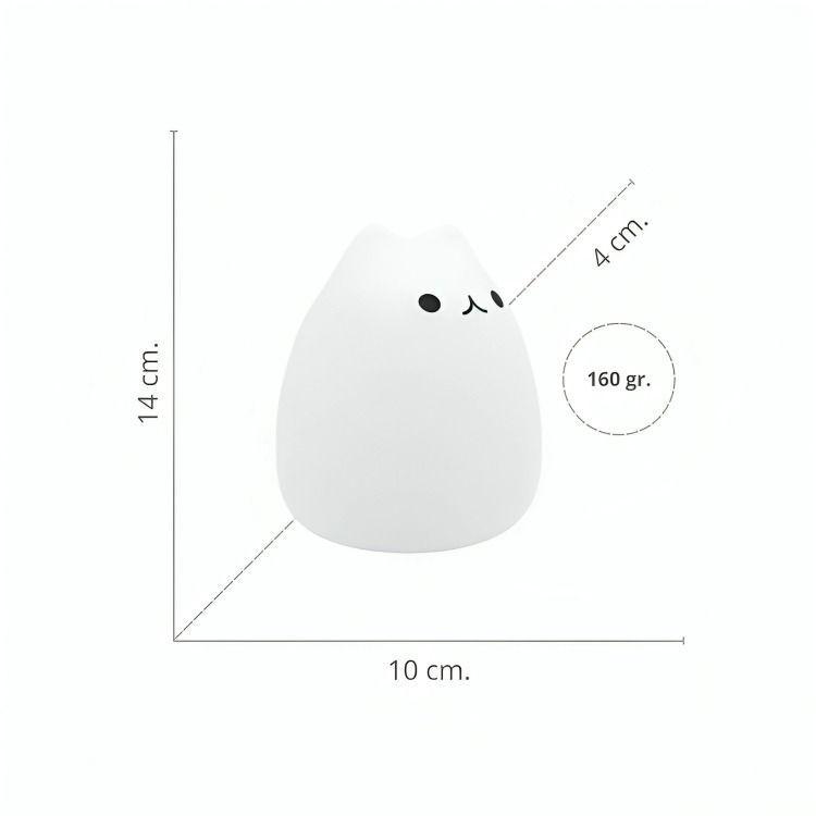 Lámpara de Noche de Silicona LED RGB Squishy Gatito-2