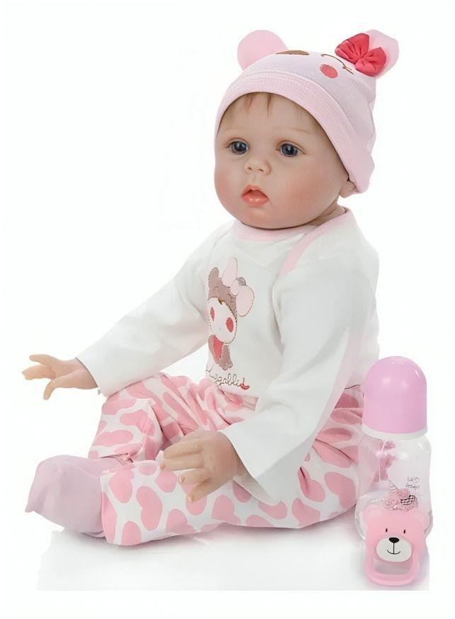 Muñeca Bebe Reborn Juguete Realista 55cm con Accesorios-2