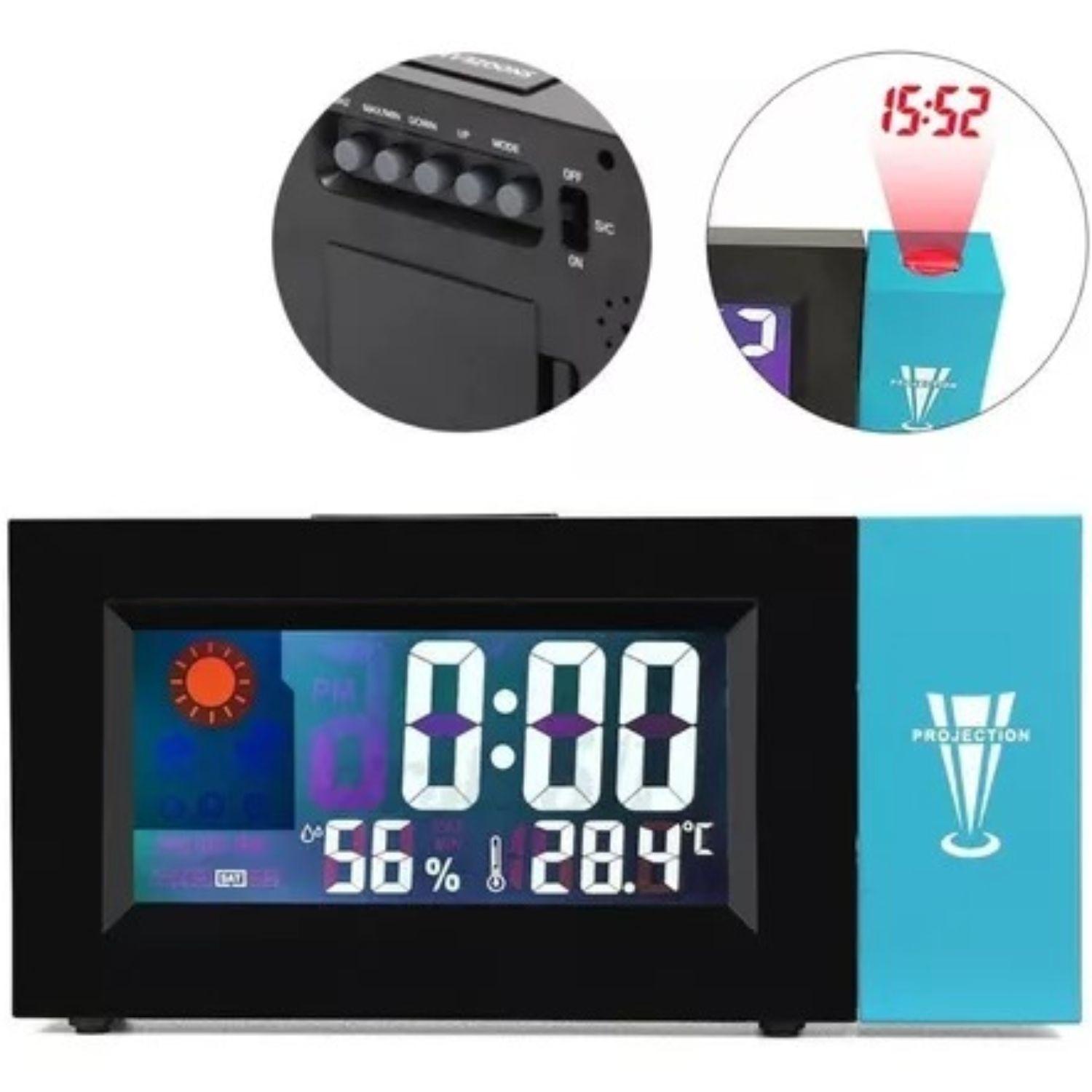 RELOJ DESPERTADOR DIGITAL PANTALLA LED RELOJ DE PROYECCIÓN-1