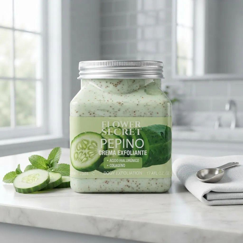 Crema Exfoliante Corporal Flower Secret Pepino 500ml-3