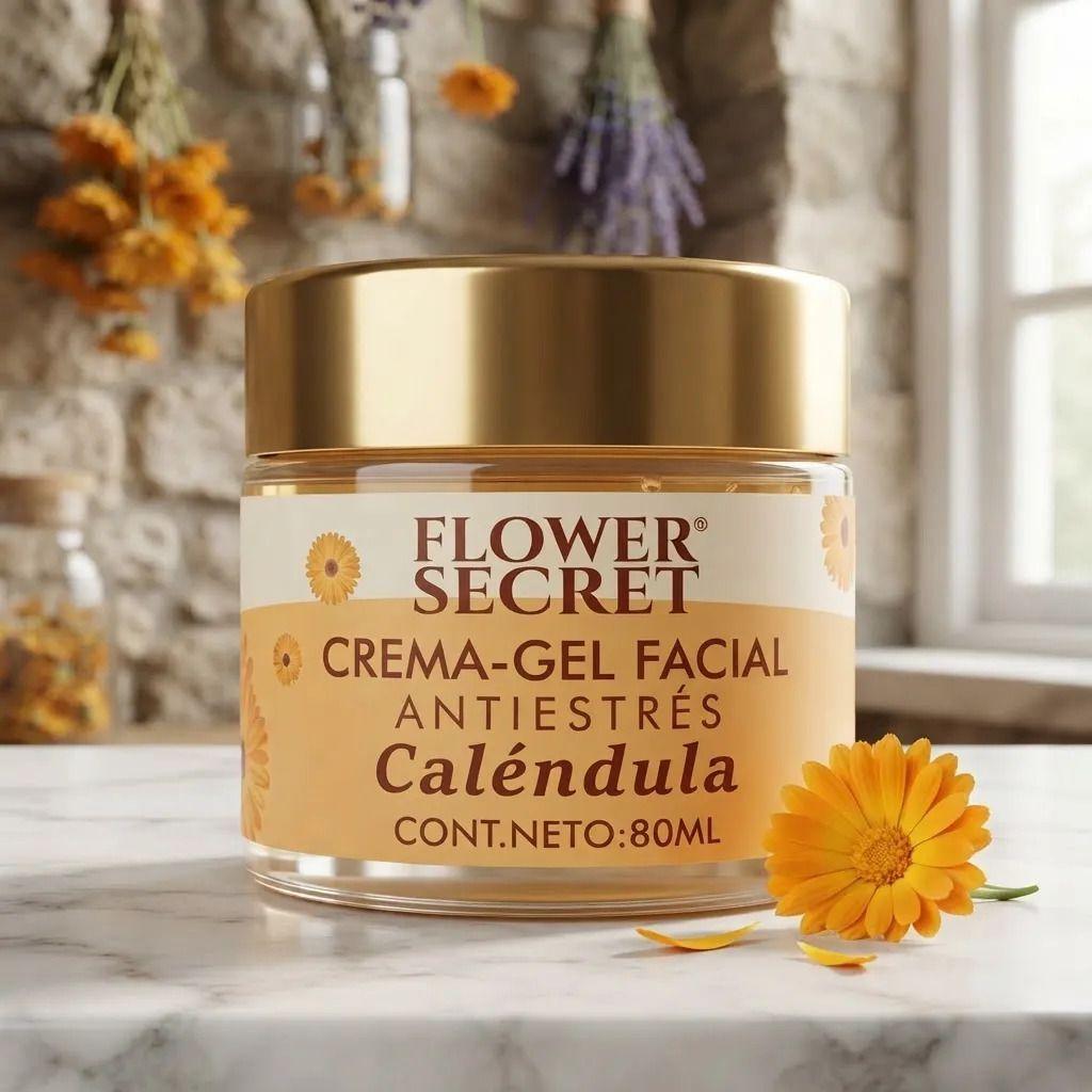 Crema Gel Facial Antiestr s Cal ndula Flower Secret 80ml-2