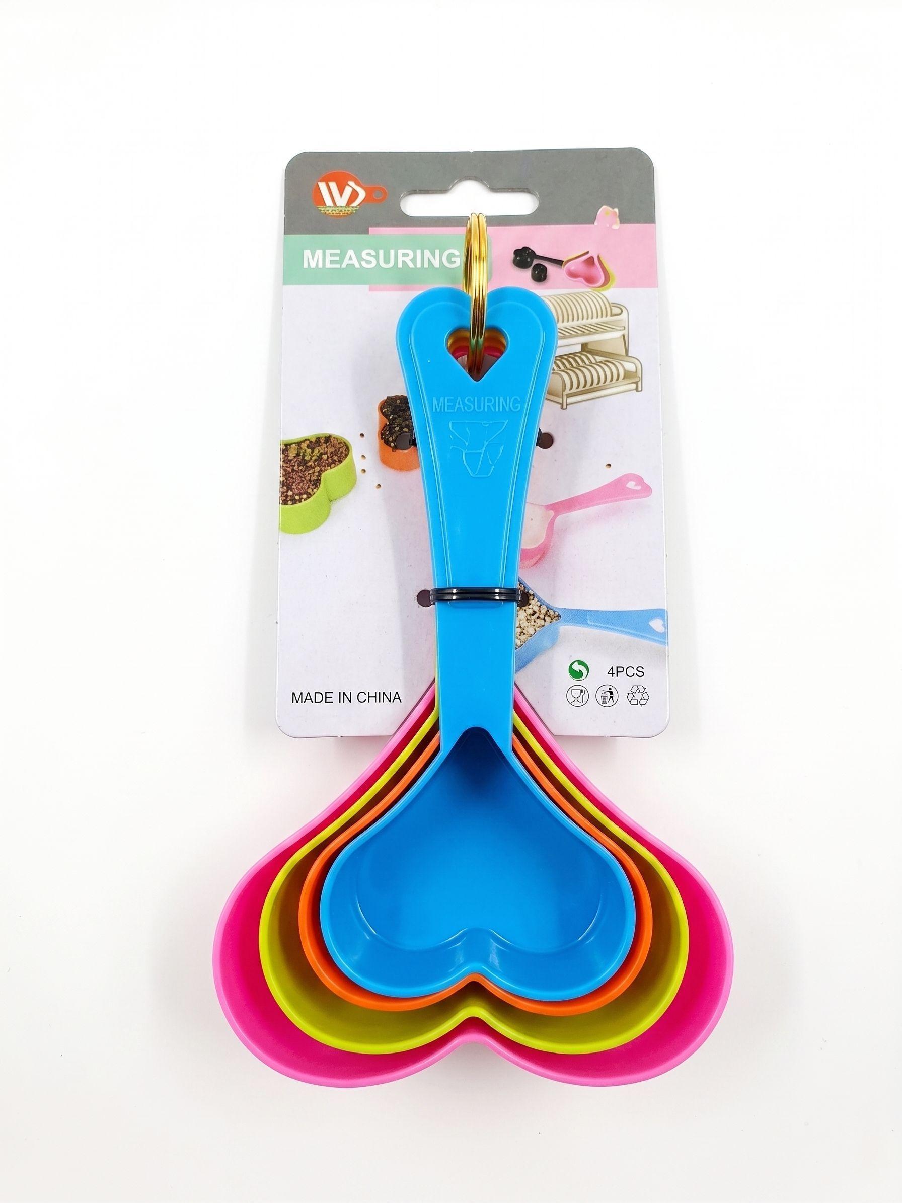 Juego De 4 Cucharas Medidoras En Forma De Coraz n-0