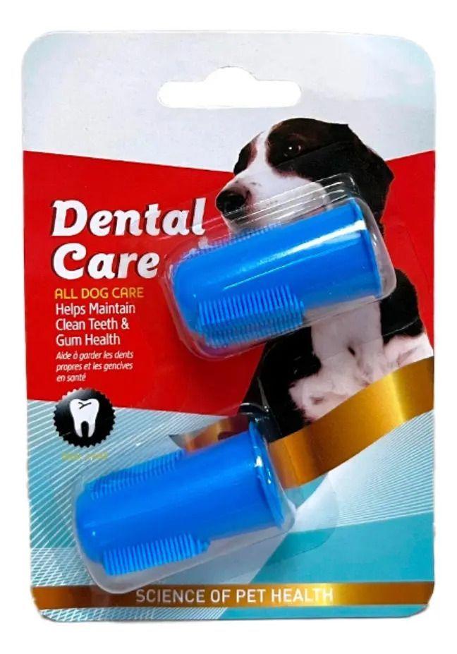Pack X2 Cepillos Dedo Dental Care Sin Sabor Para Mascotas Perros Gatos-0