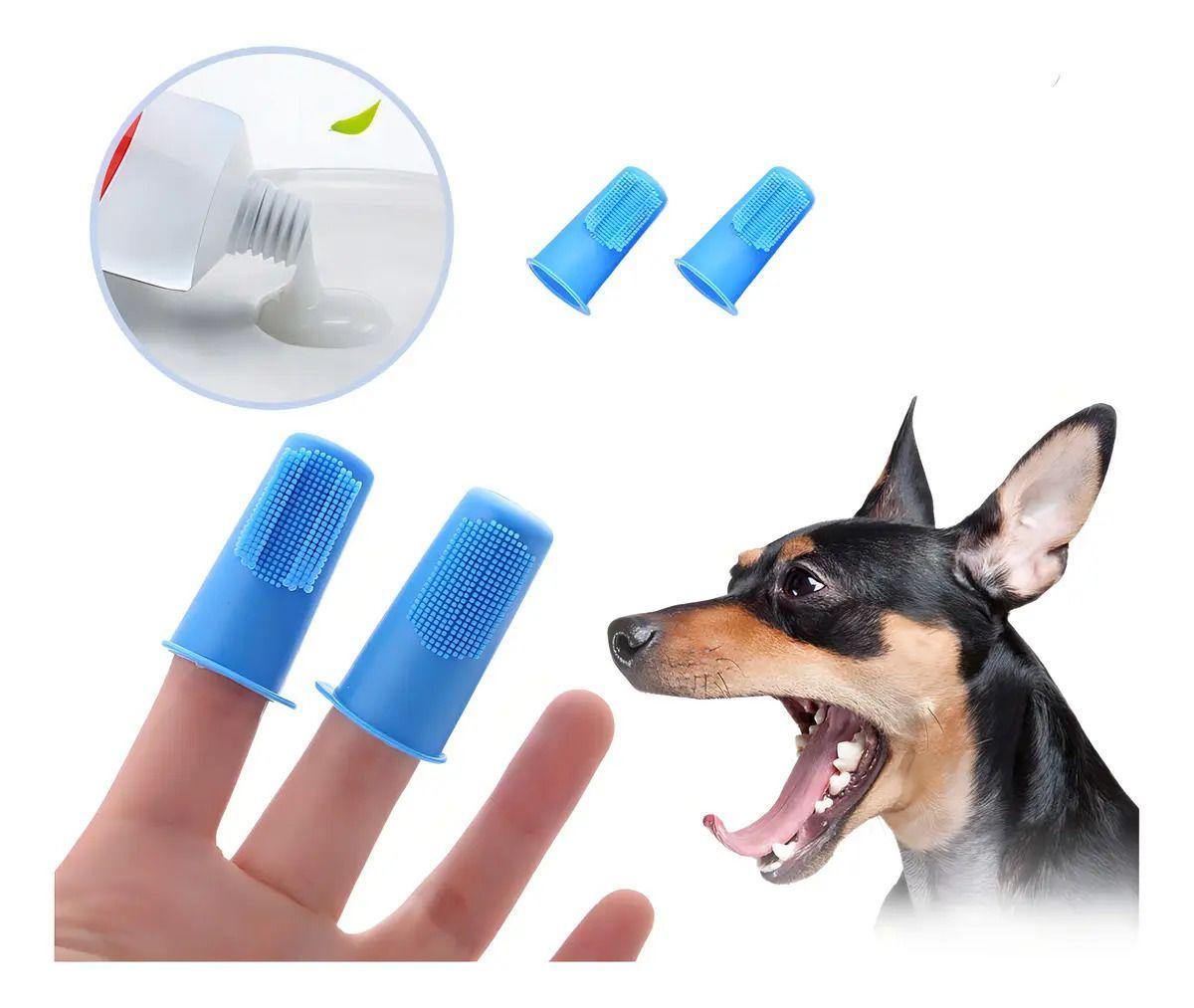 Pack X2 Cepillos Dedo Dental Care Sin Sabor Para Mascotas Perros Gatos-2